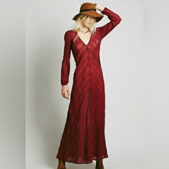 Rare!! Vintage Free People "Sandcastles in the Sky” Maxi embroidered dress (XS) - Picture 4 of 16